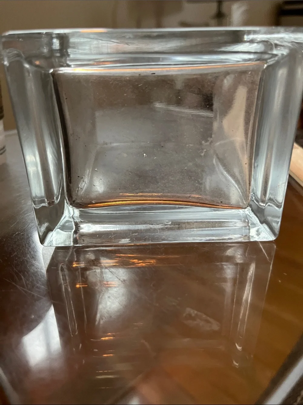 Transparent Square Glass Vase - Clear Modern Accent